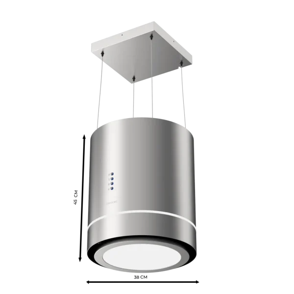 Imagen 2 Campana colgante Bolero Flux CRE 448000 Inox A++ de 44 cm. Potencia de succión de 800 m³/h, motor de 220W y sensor de humos para una cocina libre de olores.