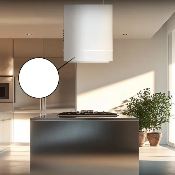 Imagen 6 Campana colgante Bolero Flux CRE 448000 White A++ de 44 cm. Potencia de succión 800 m3/h, motor 220W, sensor de humos y diseño exclusivo en acabado blanco.