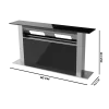 Imagen 3 Campana de encimera Bolero Flux ET 608000 Glass Black A++ de 60 cm. Potente succión de 800 m³/h, motor de 220W, slider control y filtros de carbono incluidos.