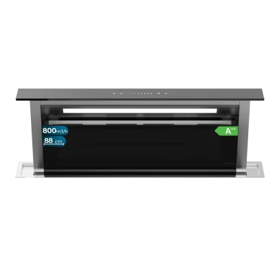 Campana extractora de encimera Cecotec Bolero Flux ET 908000 Glass Black de 90 cm en acabado vidrio negro