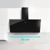 Imagen 5 Campana decorativa Cecotec Bolero Flux DM 906500 de 90 cm. Succión de 650 m3/h, motor de 165W, eficiencia energética A y elegante acabado en cristal negro.