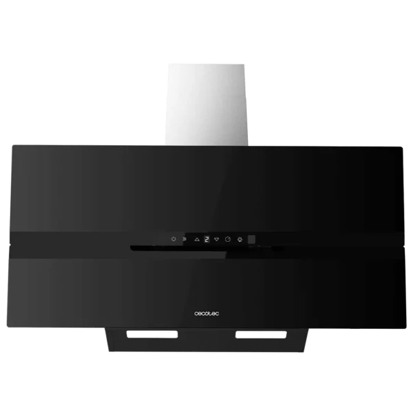 Imagen 3 Campana decorativa de 90 cm con 800 m3/h de succión, eficiencia A++, control gestual, Smoke Sensor y acabado en vidrio negro mate. Máxima potencia y diseño.