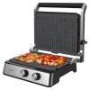 Imagen 2 Parrilla eléctrica Rock'nGrill Blaze de 2400 W con placas extraíbles RockStone, apertura 180º y control de temperatura y tiempo para un cocinado preciso.