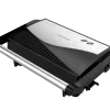 Parrilla eléctrica Cecotec Rock'nGrill 750 Full Open abierta 180 grados mostrando placas con revestimiento de piedra RockStone