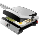 Parrilla eléctrica Cecotec Rock'nGrill Pro de acero inoxidable con placas extraíbles y revestimiento de piedra