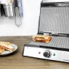 Imagen 8 Parrilla eléctrica Rock'nGrill Pro de 2000 W con revestimiento RockStone. Placas extraíbles, reversibles y apertura de 180º para un cocinado uniforme.