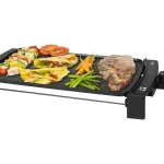 Plancha de asar eléctrica Cecotec Black&Water 2500 con superficie antiadherente y bandeja recogegrasas