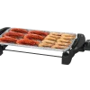 Plancha eléctrica Cecotec Rock&Water 2000 con superficie de piedra RockStone y alimentos cocinados