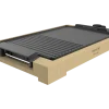 Plancha de asar eléctrica Tasty&Grill 2000 Bamboo Black con estructura de bambú oscuro y superficie grill con revestimiento RockStone