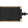 Imagen 2 Plancha de asar eléctrica de 2000 W con estructura de bambú y revestimiento RockStone antiadherente. Termostato regulable y superficie grill fácil de limpiar.