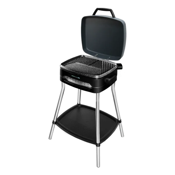 Imagen 2 Barbacoa eléctrica Cecotec PerfectCountry BBQ de 2000W. Cuenta con revestimiento antiadherente RockStone, tapa abatible y superficie de asado 43x38.