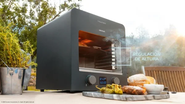 Imagen 6 Horno de asado de alta temperatura hasta 850 ºC con 2200 W. Incluye parrilla de hierro fundido y piedra para pizzas. Ideal para sellado perfecto de carne.