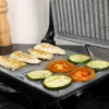 Imagen 5 Parrilla eléctrica de 1500 W con revestimiento RockStone y placa superior flotante. Cocinado rápido, uniforme y limpieza sencilla con bandeja recogegrasas.