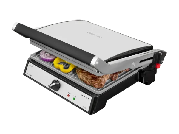 Parrilla eléctrica Cecotec Rock'nGrill Multi 2400 UltraRapid con revestimiento de piedra RockStone y placas abiertas