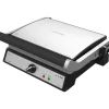 Imagen 2 Parrilla eléctrica de 2400 W con revestimiento RockStone y apertura de 180º. Calentamiento ultrarrápido, placa flotante y superficie antiadherente ecológica.