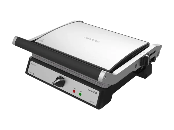 Imagen 2 Parrilla eléctrica de 2400 W con revestimiento RockStone y apertura de 180º. Calentamiento ultrarrápido, placa flotante y superficie antiadherente ecológica.