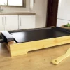 Imagen 5 Plancha asar eléctrica de 2000 W con estructura de bambú y placa antiadherente. Termostato regulable, cocina saludable y placa apta para lavavajillas.