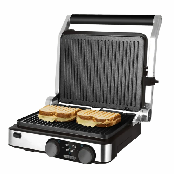Parrilla eléctrica Cecotec Rock'nGrill Dual con placas extraíbles y reguladores de temperatura independientes