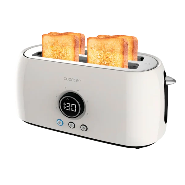 Tostadora digital Cecotec ClassicToast 15000 Beige Extra Double con ranuras largas y varillas calientabollos