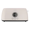 Imagen 3 Tostadora digital beige de 1500 W con 2 ranuras largas extraanchas para 4 tostadas. Incluye soporte para panecillos, 3 funciones, luz LED y control de tiempo.