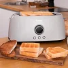 Imagen 7 Tostadora digital beige de 1500 W con 2 ranuras largas extraanchas para 4 tostadas. Incluye soporte para panecillos, 3 funciones, luz LED y control de tiempo.