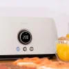 Imagen 8 Tostadora digital beige de 1500 W con 2 ranuras largas extraanchas para 4 tostadas. Incluye soporte para panecillos, 3 funciones, luz LED y control de tiempo.