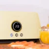 Imagen 8 Tostadora digital amarilla de 1500 W con 2 ranuras largas para 4 tostadas. Diseño retro, pantalla con cuenta atrás y varillas calientabollos. 3 funciones.