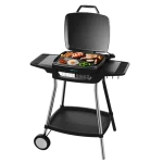 Barbacoa eléctrica CECOTEC PerfectCountry 2000 EasyMove de 2000 W en color negro con tapa abatible, patas de acero y ruedas