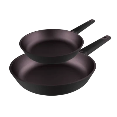 Set de dos sartenes negras Cecotec Polka Experience de 20 y 24 cm de aluminio fundido con revestimiento antiadherente Titan