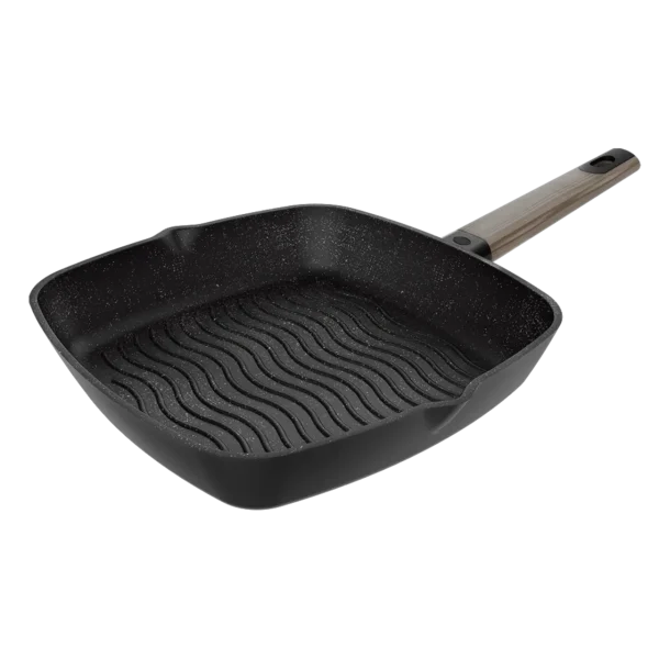 Imagen 2 Grill Polka Excellence 28 cm de aluminio fundido con revestimiento Teflon Profile. Fondo Full Induction indeformable apto para todas las cocinas y lavavajillas.