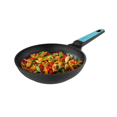 Sartén Polka Platinum 20 Bucket Thunder de aluminio forjado con revestimiento antiadherente Teflon y mango ergonómico