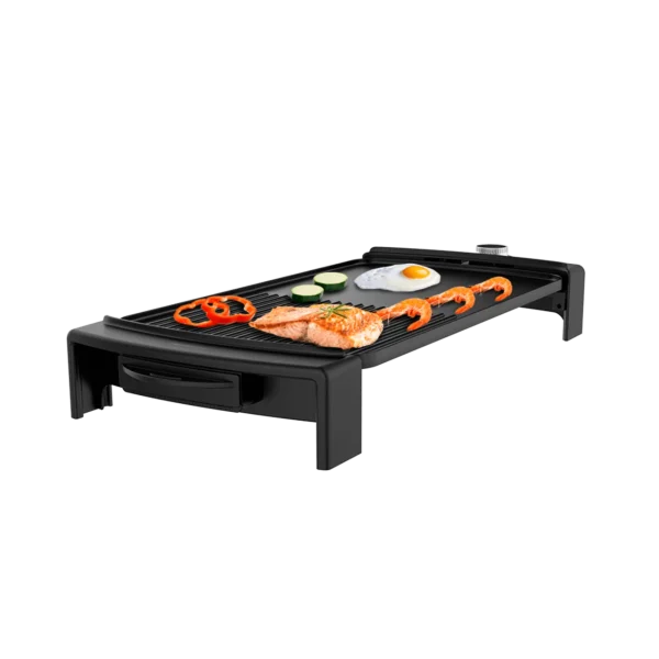 Plancha de asar eléctrica Cecotec Tasty&Grill 2500 BlackWater MixGrill con superficie mixta antiadherente y termostato regulable