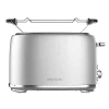 Imagen 2 Tostadora Cecotec Toast&Taste 1000 Retro Double Inox de 980 W. Diseño vintage en acero inoxidable con 2 ranuras anchas y soporte para panecillos.