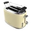 Tostadora Cecotec Toast&Taste 1000 Retro Double Beige de estilo vintage con dos ranuras anchas y soporte superior