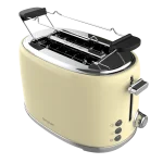 Tostadora Cecotec Toast&Taste 1000 Retro Double Beige de estilo vintage con dos ranuras anchas y soporte superior