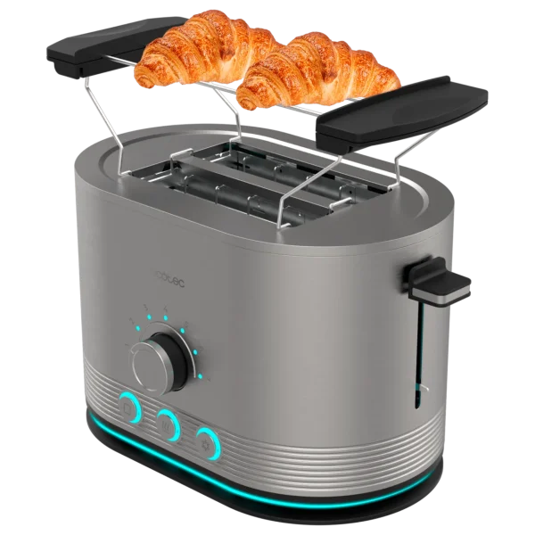 Tostadora Cecotec Shine&Toast Double de acero inoxidable con varillas superiores y ranuras anchas