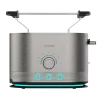 Imagen 3 Tostadora de doble ranura con 850 W y acabado en acero inoxidable. Cuenta con ranuras extraanchas de 3,8 cm, varillas superiores y sistema de autocentrado.