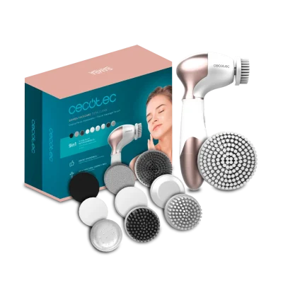 Cepillo facial Bamba FaceCare TotalClean con sus nueve cabezales intercambiables y bolsa de transporte