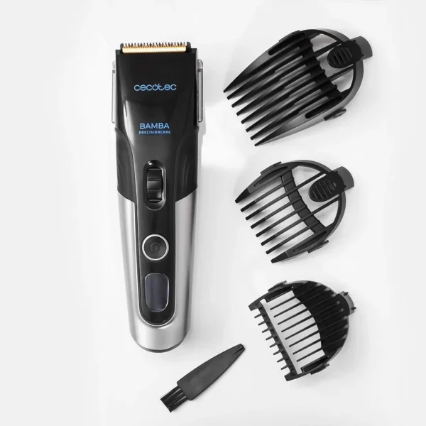 Imagen 6 Cortapelos Cecotec Bamba PrecisionCare Titanium con cuchillas de acero inoxidable recubiertas de titanio, autonomía de 120 minutos y funcionamiento con o sin cable.