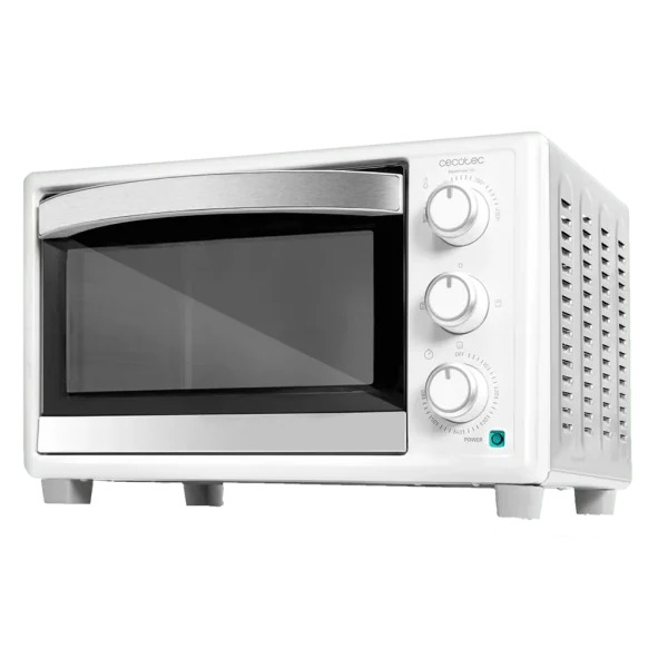 Imagen 2 Horno de sobremesa Bake&Toast 2300 White de Cecotec con 23 litros de capacidad, 1500 W, puerta de doble cristal y temperatura regulable hasta los 230 ºC.
