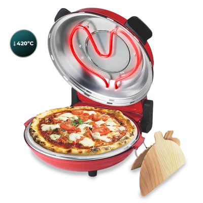 Horno eléctrico Cecotec Fun Pizza&Co Mamma Mia Vista de 1200 W con ventana de visualización y piedra antiadherente