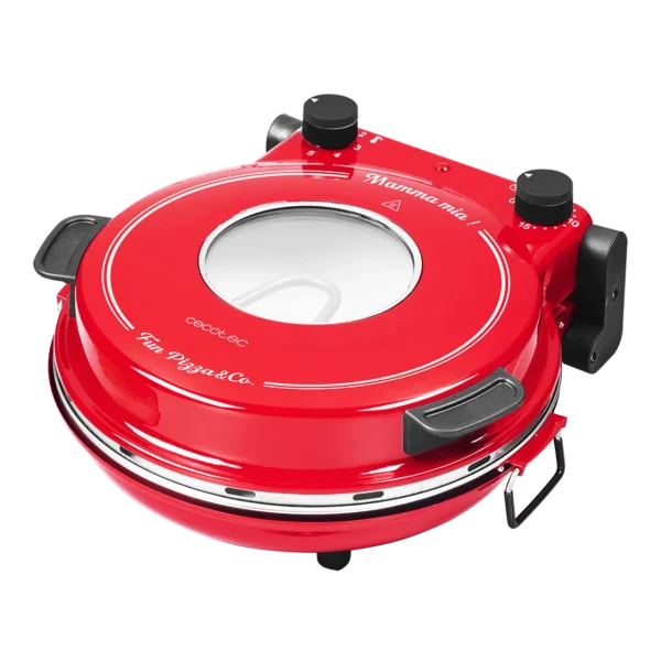 Imagen 2 Horno eléctrico para pizzas Fun Pizza&Co Mamma Mia Vista de 1200 W. Alcanza 420 ºC, incluye piedra antiadherente y ventana para control total del cocinado.