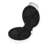 Imagen 2 Gofrera circular de 1000 W con revestimiento RockStone antiadherente. Diseño en acero inoxidable para preparar un gofre grande o cinco con forma de corazón.