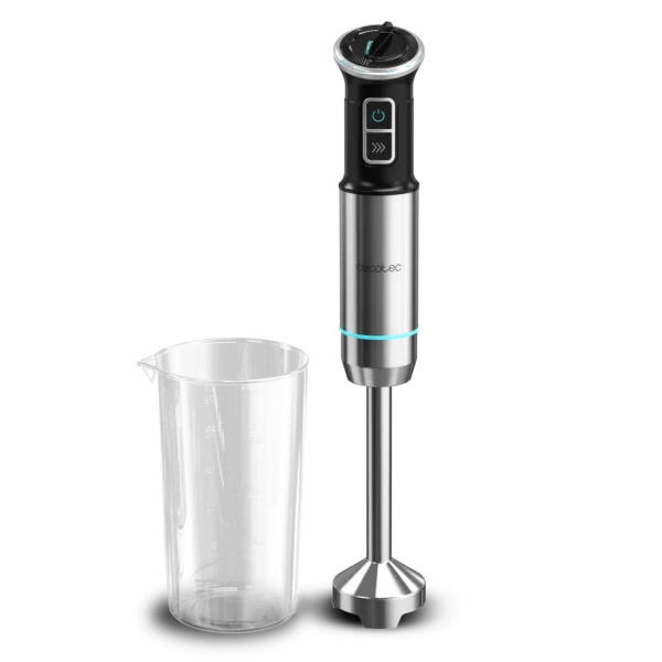 Imagen 2 Batidora de mano Cecotec Power Neutron 1100MAX de 1100 W con cuchillas de titanio negro, pie XL y accesorios. Potencia y precisión para todas tus recetas.
