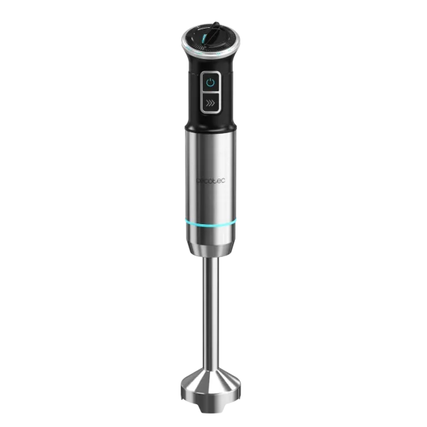Imagen 3 Batidora de mano Cecotec Power Neutron 1100MAX de 1100 W con cuchillas de titanio negro, pie XL y accesorios. Potencia y precisión para todas tus recetas.