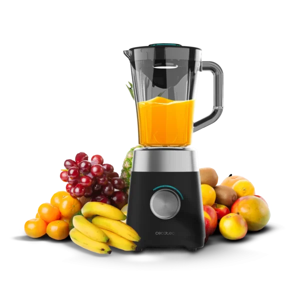 Batidora de vaso Cecotec Power Black Titanium 1300MAX B con jarra de cristal y cuchillas de titanio negro