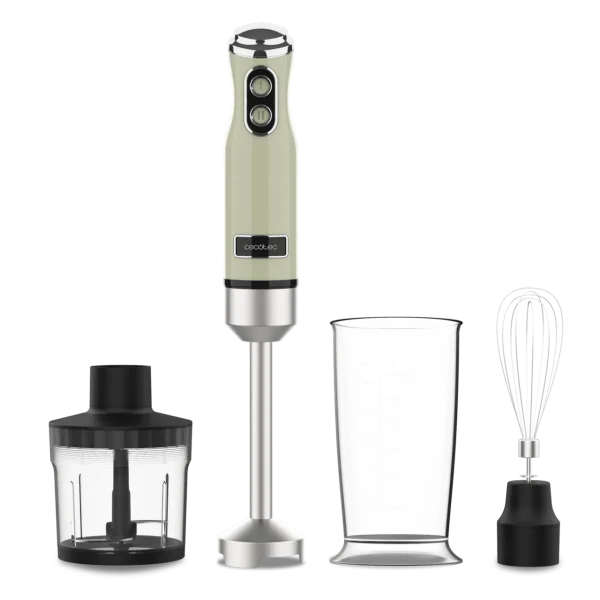 Imagen 2 Batidora de mano Power RetroGreen 1200MAX Cream&Crush con 1200 W, cuchillas de titanio negro y diseño retro. Potencia y estilo para resultados perfectos.