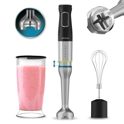 Batidora de mano Cecotec Katana 12 Cream B de 1200W con pie XL y accesorios