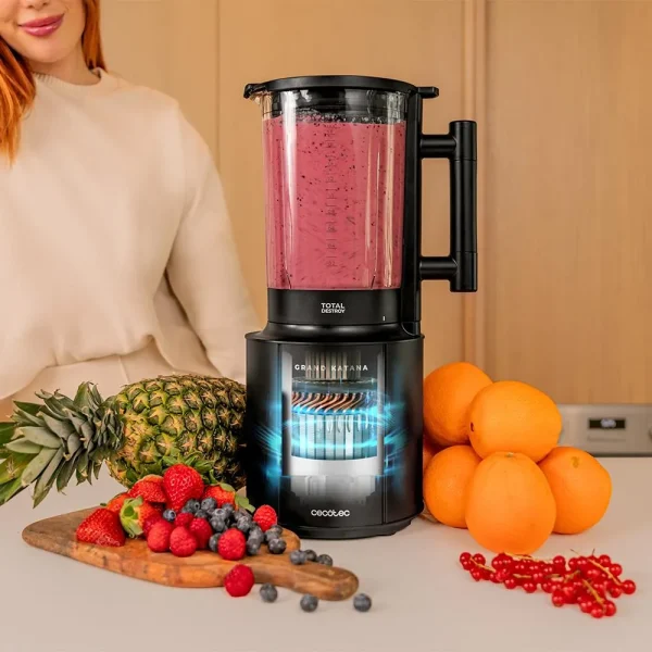 Imagen 4 Batidora Cecotec Grand Katana 2700Max con tecnología Total Destroy, 2700 W de potencia, jarra de vidrio de 1,8 L, cuchillas contracortantes y pantalla LED.