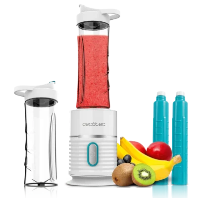 Batidora de smoothies Cecotec Power Titanium 500 EasyGo con vaso portátil y cuchillas de titanio negro